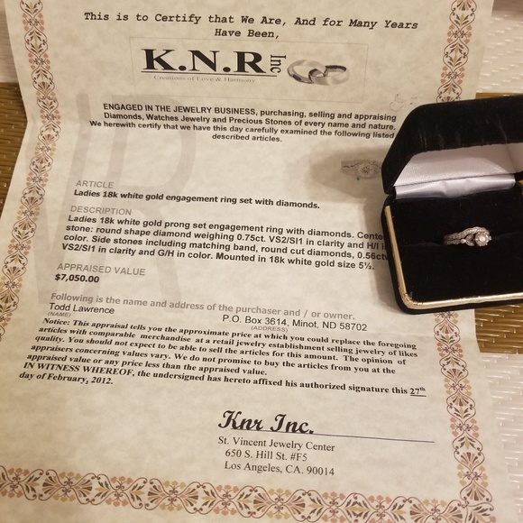 Diamond engagement ring set size  5.5 antique - Picture 2 of 8